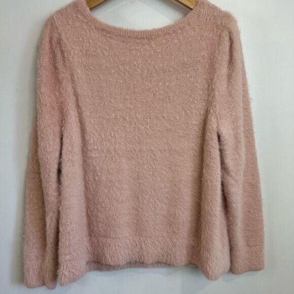 Vintage Unbranded Women’s Large Pink Plush Teddy Pullover Crewneck Sweater - Picture 8 of 12